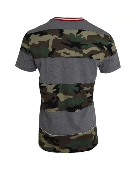 Dolce & Gabbana Black Camouflage Cotton Crew Neck T-Shirt for men
