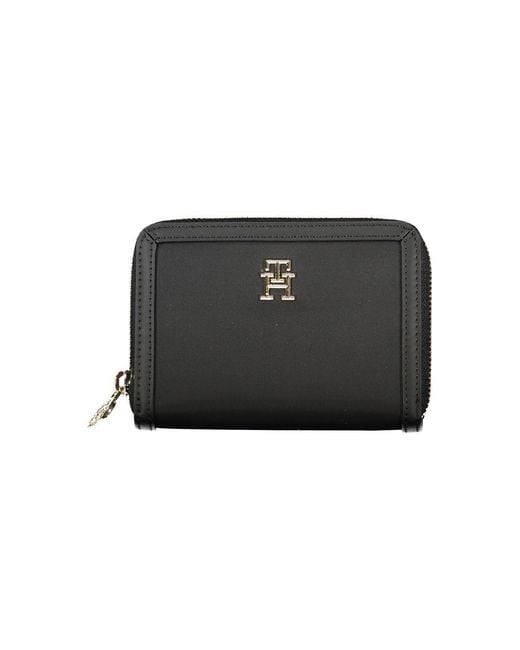Tommy Hilfiger Black Elegant Zip Wallet With Ample Storage for men