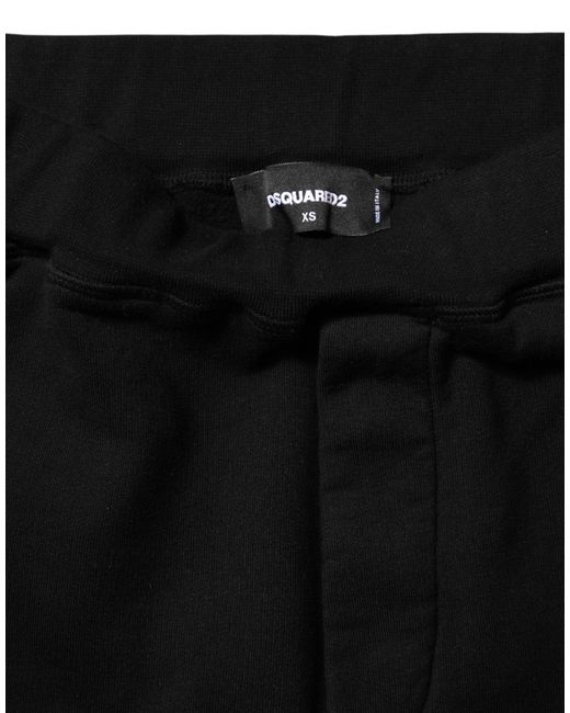 DSquared² Black Red Cotton Straight Fit Jogger Pants for men