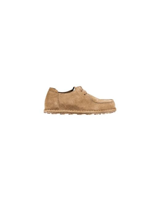 Birkenstock Natural Gray Suede Leather Lace