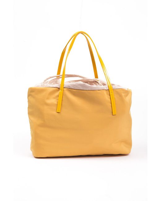 Byblos Orange Sunshine Chic Fabric Shopper Bag