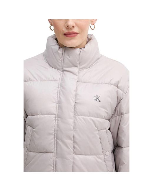 Calvin Klein Gray Purple Polyamide Jacket