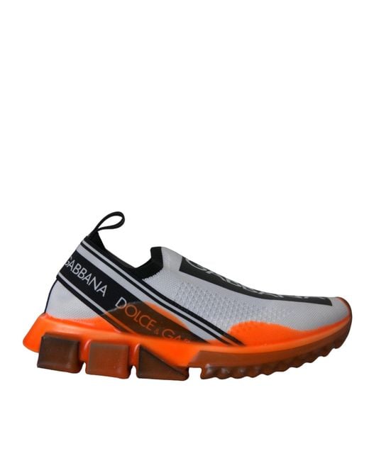 Dolce & Gabbana Orange Slip On Sorrento Sneakers Shoes
