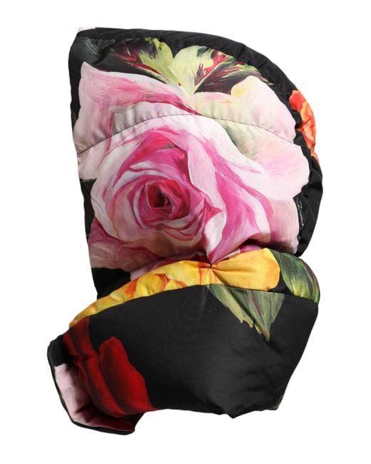 Dolce & Gabbana Red Floral Print Whole Head Wrap Hat