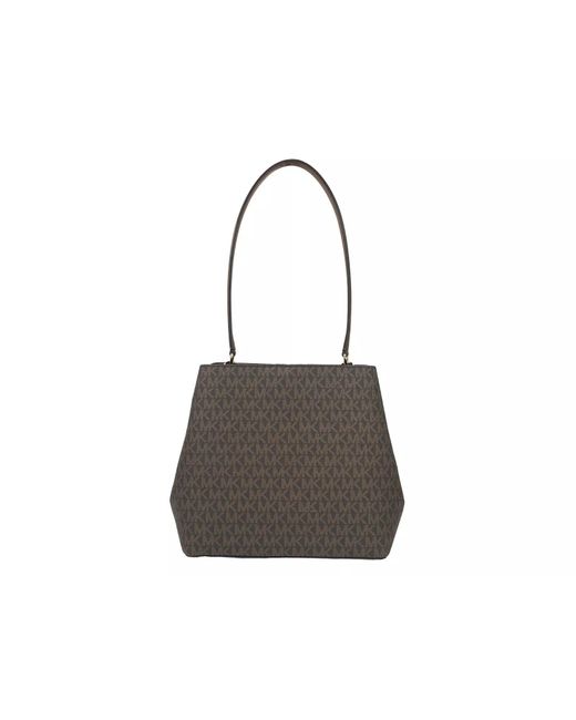 Michael Kors Black Medium Pratt Bucket Shoulder Bag Purse Brown