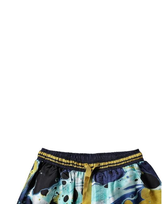 Dolce & Gabbana Blue Marble Print Jogger Sweatmen's Pants for men
