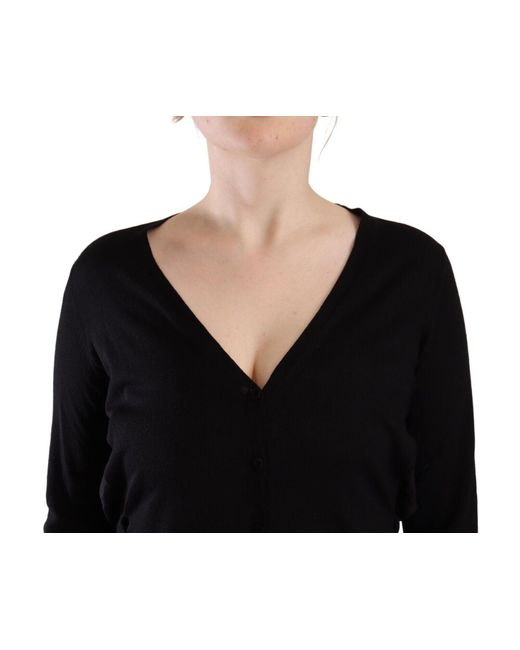 Dolce & Gabbana Black Elegant V-Neck Wool Pullover