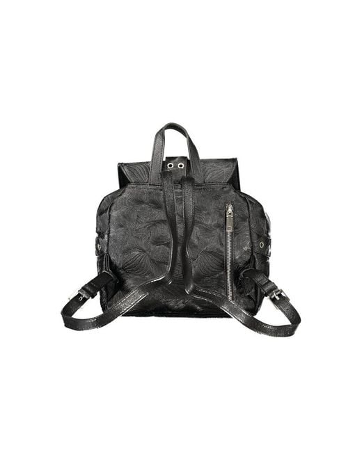 Desigual Black Polyurethane Backpack