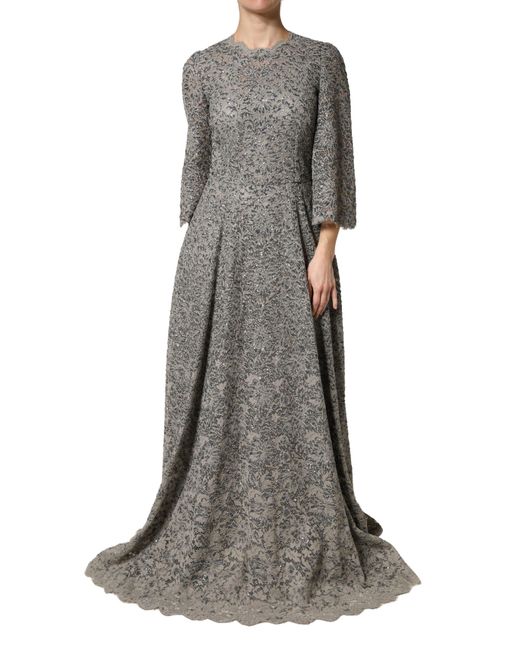 chinese dress ladies Heather Grey Lace Tiered Overalls Maxi Dress main image 0