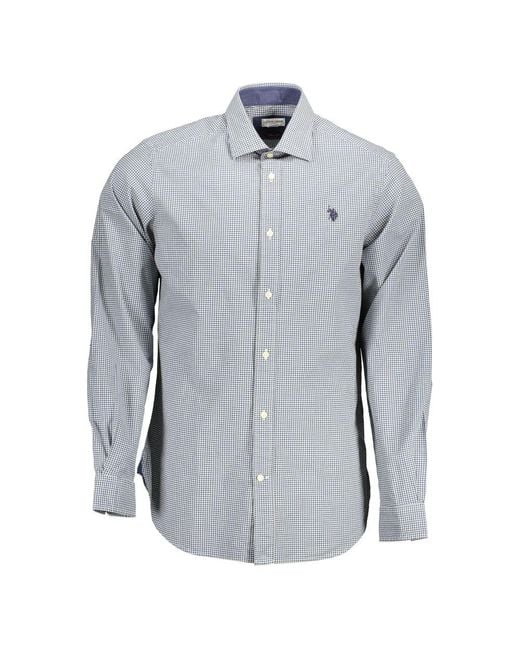 U.S. POLO ASSN. Blue Azzurro Cotton Men's Shirt for men