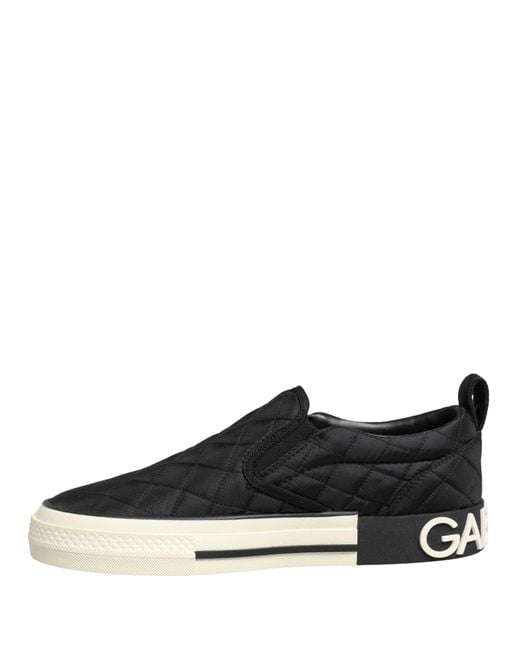 Dolce & Gabbana Black Quilted Slip On Low Top Sneakers Shoes