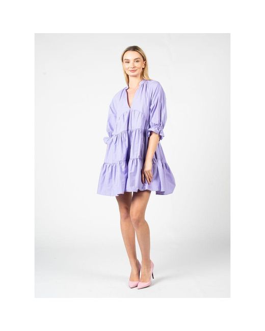 Pinko Purple Elegant Lilac Cotton Summer Dress