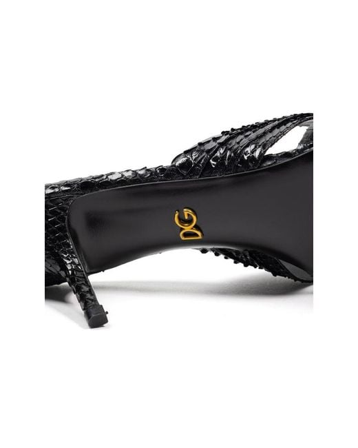 Dolce & Gabbana Black Heeled Mules