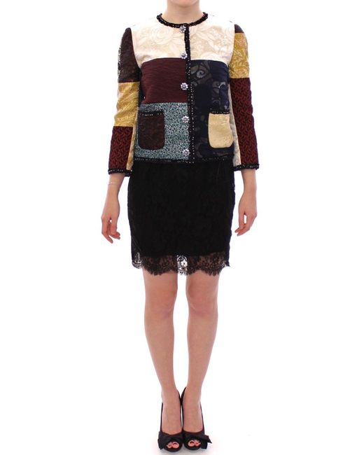 dolce and gabbana patchwork blazer