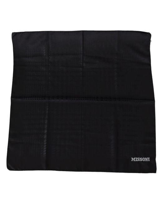 Missoni Black Wool Knit Neck Wrap Shawl Scarf for men