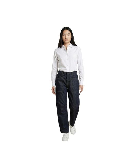 Replay Blue Cotton Mom Jeans