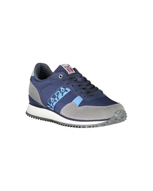 Napapijri Blue Sleek Sporty Lace-Up Sneakers With Logo Detail for men