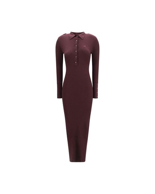 Courreges Purple Viscose Long Dress