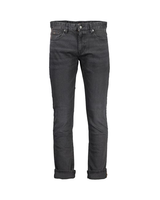 Boss Gray Black Cotton Jeans & Pant for men