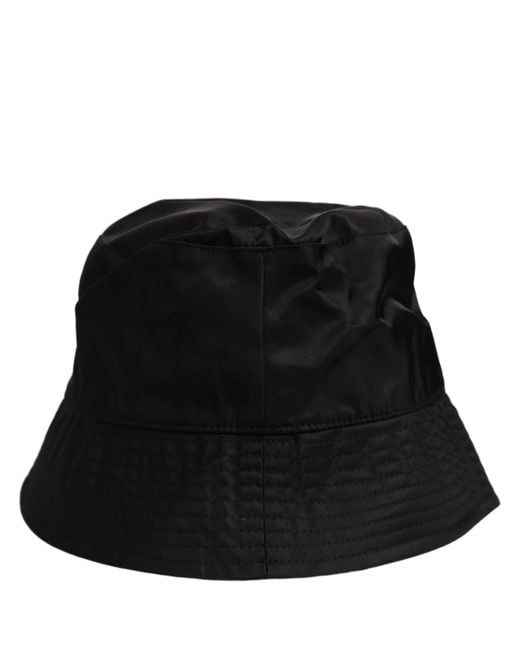 Dolce & Gabbana Men Black Nylon Wide Brim Bucket Capello Hat for men