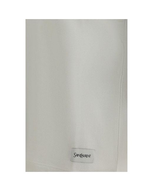 Saint Laurent Gray White Cotton T