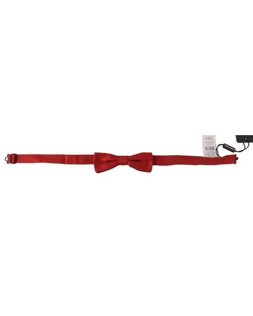 Dolce & Gabbana Red 100% Silk Adjustable Neck Papillon Tie for men