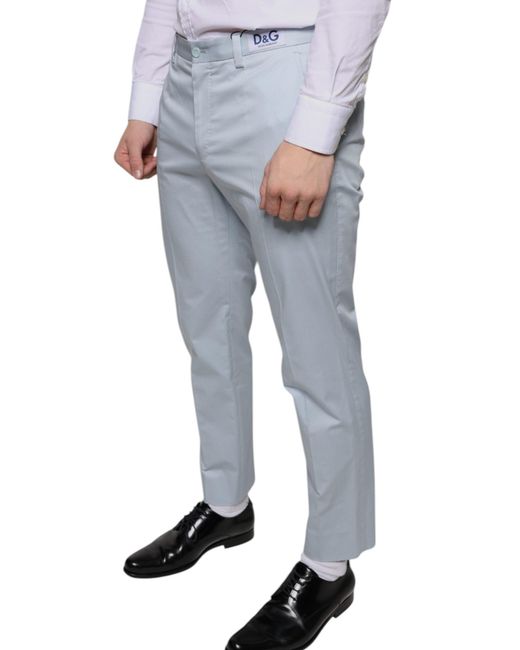 Dolce & Gabbana Blue Cotton Dress Pants for men