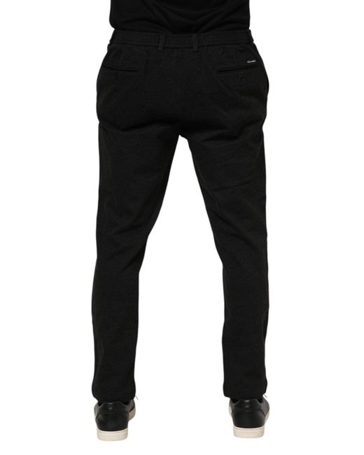 Dolce & Gabbana Black Dark Gray Viscose Dress Men Pants for men