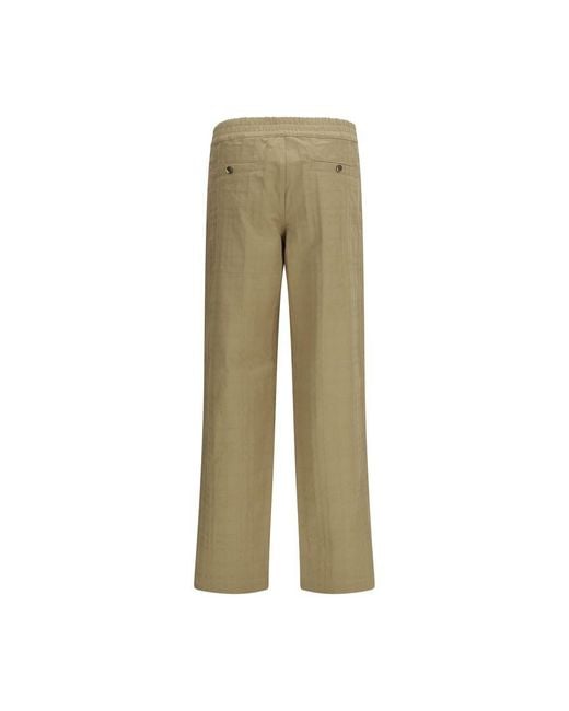 Burberry Green Beige Cotton Casual Pants for men