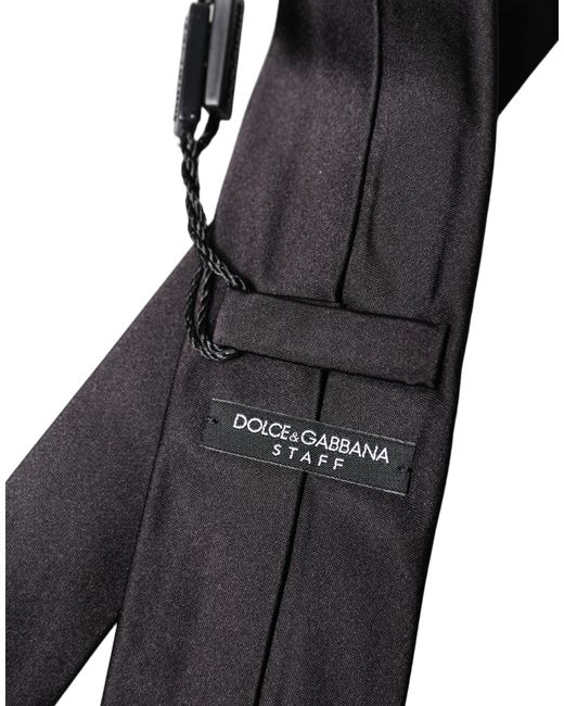 Dolce & Gabbana Black Solid 100% Silk Adjustable 'Sd Neckmen's Tie for men