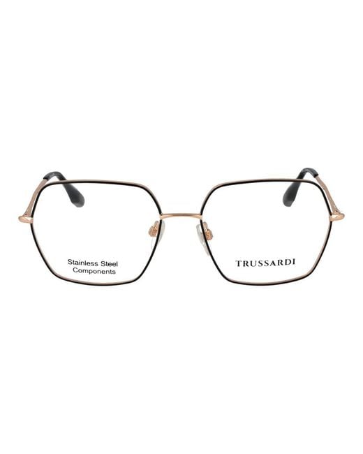 Trussardi Metallic Black Stainless Steel Glasses (frames)
