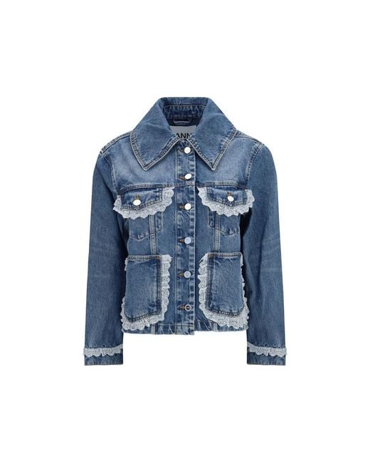 Ganni Blue Cotton Denim Jacket