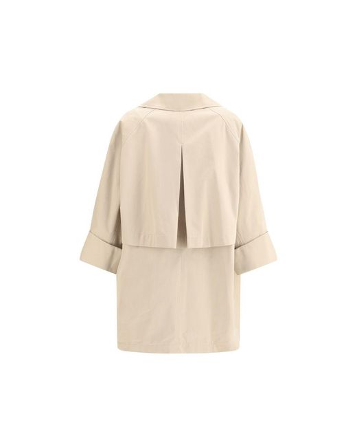 Brunello Cucinelli Natural Midi Trench Coat