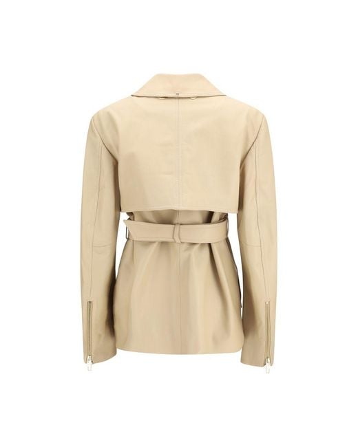 Max Mara Natural Beige Lamb Ovis Aries Aries Leather Jacket