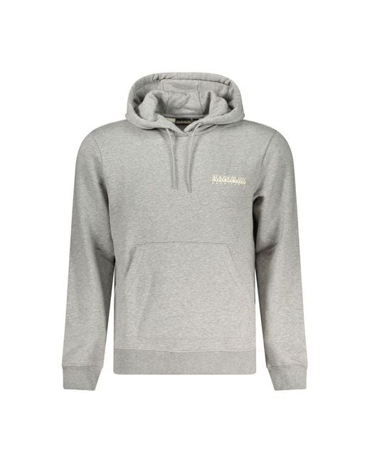 Napapijri Gray Grigio Cotton Men's Hoodie for men