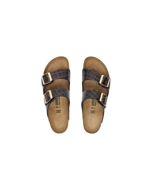 Birkenstock Black Leather Flat Sandals