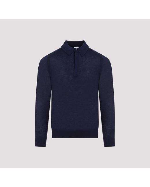 Paul Smith Blue Navy Merino Wool Sweater for men