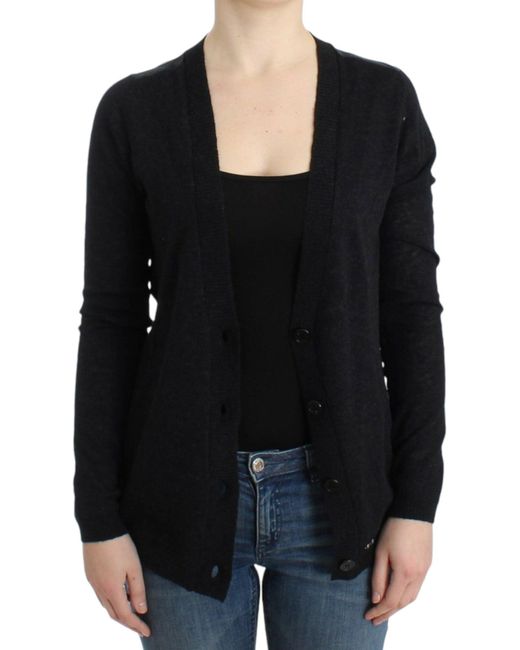 CoSTUME NATIONAL Black Gray Wool Alpaca Cardigan