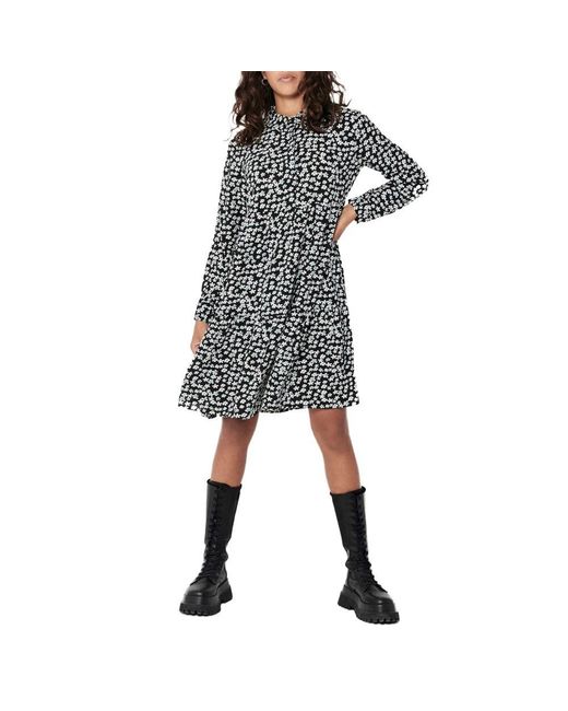 Jacqueline De Yong Black White Polyester Dress