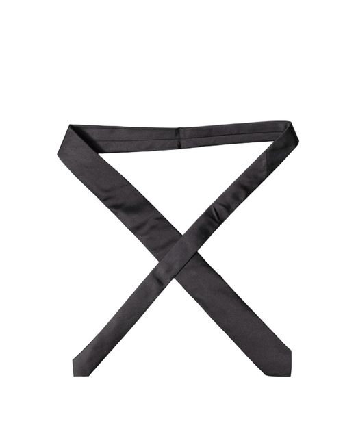 Dolce & Gabbana Black Solid 100% Silk Adjustable 'Sd Neckmen's Tie for men