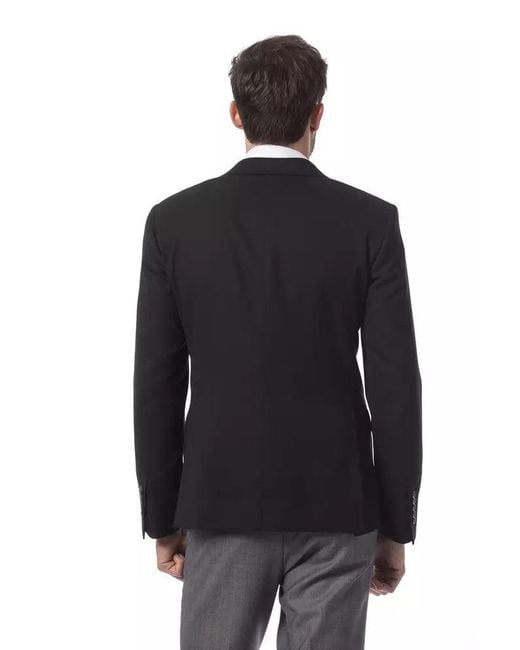 Billionaire Italian Couture Blue Black Wool Men's Blazer for men