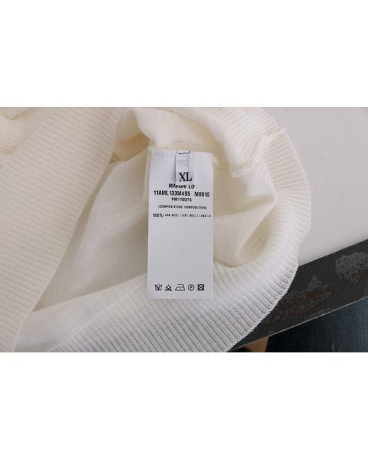 Marghi Ló Gray White 100% Lana Wool Top Blouse T