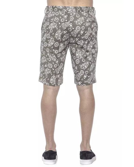 PT Torino Gray Chic Patterned Bermuda Shorts for men