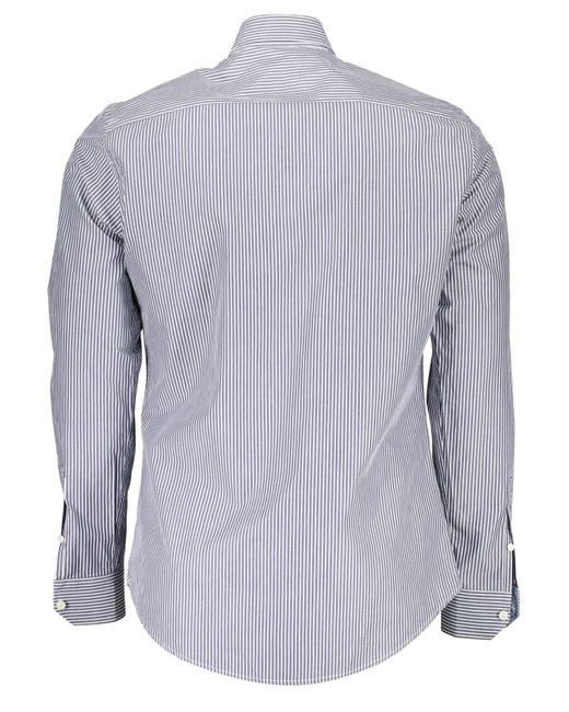 Harmont & Blaine Blue Sleek Organic Cotton Shirt With Logo for men