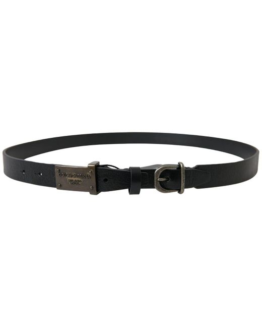 Dolce & Gabbana Black Elegant Leather Belt for men