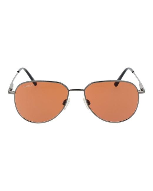 Serengeti Brown Gray Metal Sunglasses for men