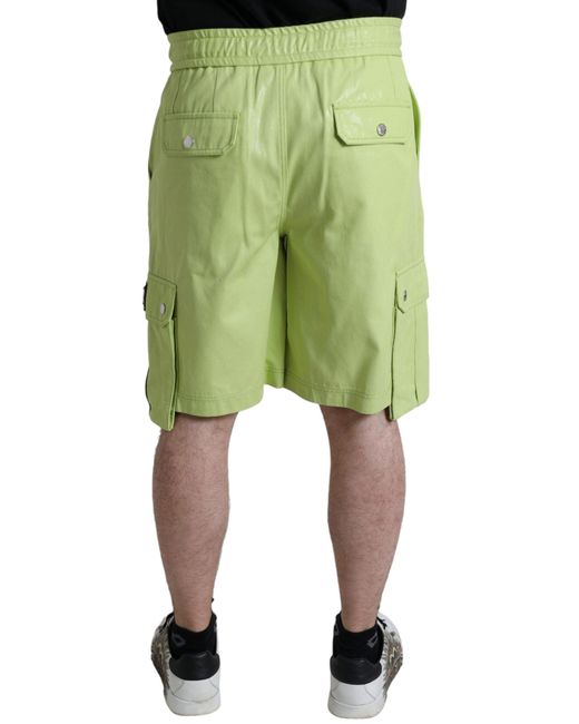 Dolce & Gabbana Green Light Cotton Cargo Bermuda Shorts for men