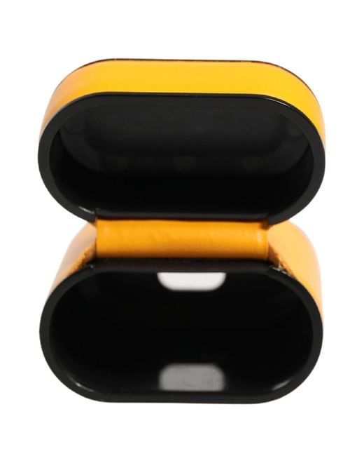 Dolce & Gabbana Metallic Case Calf Leather Logo Flip Holder Strap Airpods