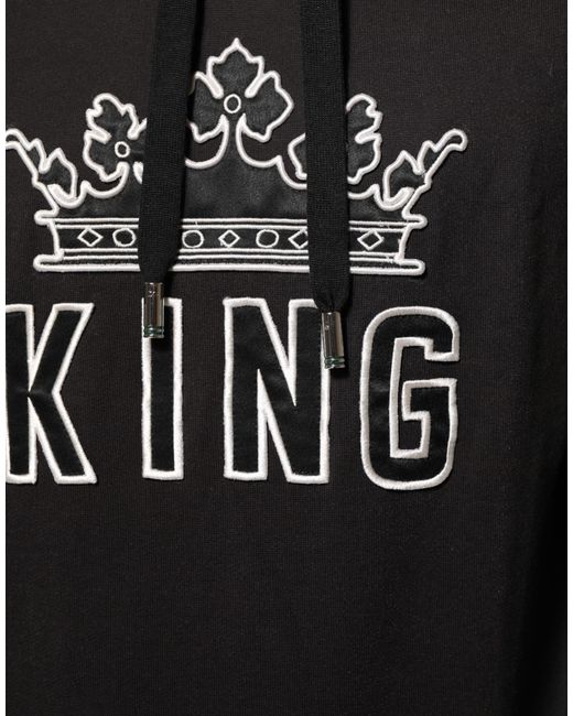 Dolce & Gabbana King Black Orchid Floral Crown Logo Hoodie Sweater for men