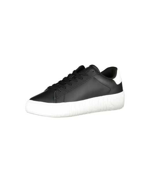 Tommy Hilfiger Black Platform Sneakers Jeans Style for men
